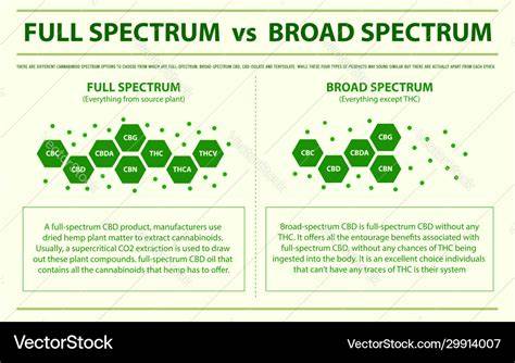 Diagrammatische vergelijking: full-spectrum vs broad-spectrum vs isolaat