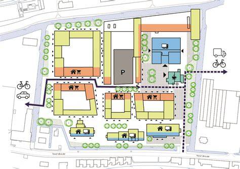 Plattegrond en facadeschets van de Hoogovenpand transformatie