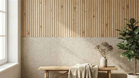 Voorbeeld van Limestone Brushtop-effect op een binnenmuur