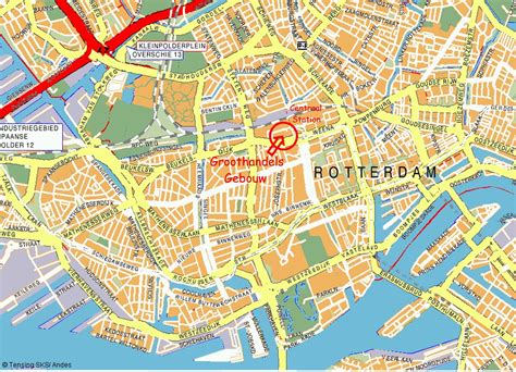 kaart van Rotterdam met locatie Zuidplein en Kleiweg