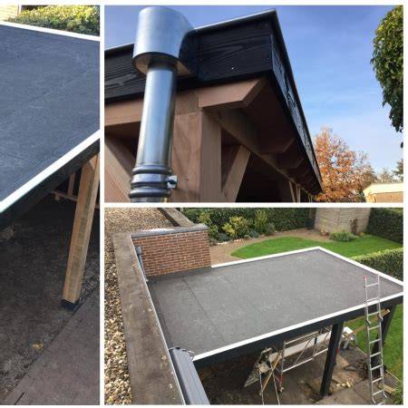 Voorbeeld installatie met zinken kraal en bitumen dakbedekking