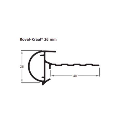 Roval aluminium kraal-daktrim buitenhoek 26 mm