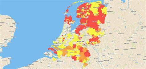 Kaart: potentieel geveloppervlak en geschiktheid voor zonne-energie in Nederland.