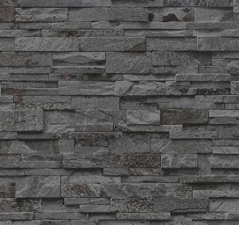 Beeld van natuursteen- en baksteenlook behang met 3D-effect