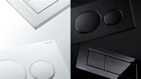 Illustratie van de verschillende Geberit Sigma20 bedieningsplaten met hun unieke afwerkingen en designstroken.