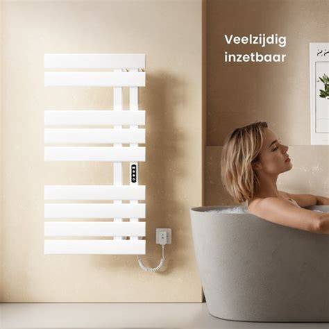 Infographic: installatieproces van een elektrische handdoekradiator