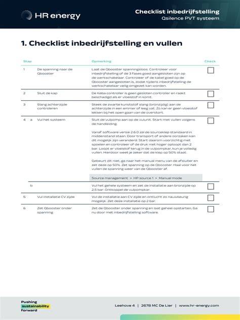 Checklist: belangrijkste installatie- en veiligheidspunten