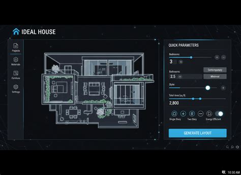 Screenshot: Ideal House visualisatie in zwart-wit badkamerstijl