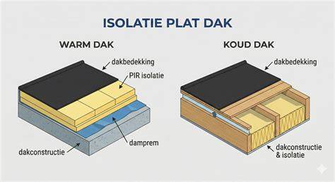 Schema: Drie hoofdtypen plat dak isolatie