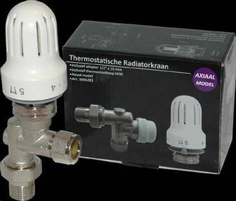 Illustratie van een thermostatische radiatorkraan: lichaam en hoofd (thermostaatkop) met balg