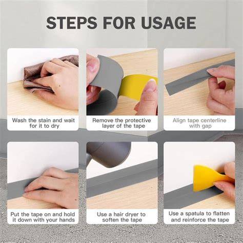 Infographic: Stappenplan montage zelfklevende zachte plint