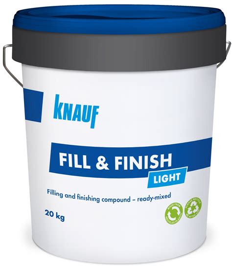 Verpakking van Knauf Fill & Finish Light met de specificatie '4 kg' en een prijsindicatie.