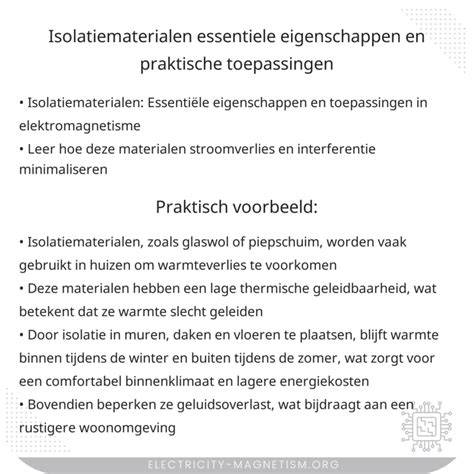 Infographic: Vergelijking van isolatiematerialen en hun eigenschappen