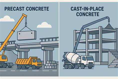 Diagram: Vergelijking prefab vs. in-situ beton