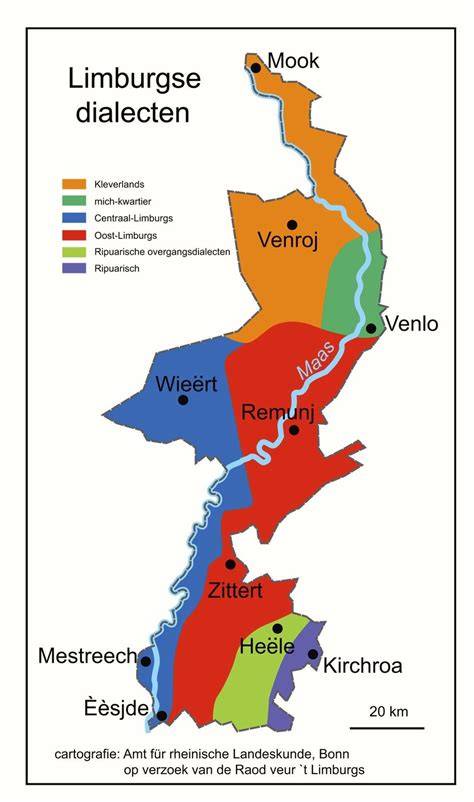 Kaart met Limburgse regio's en mogelijkde gebieden van stukadoorsdiensten