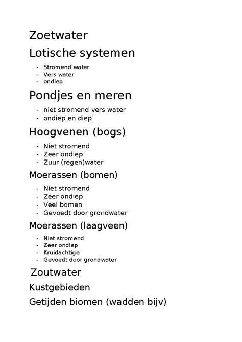 Diagram: Verschillende typen waterlichamen en hun uitdagingen