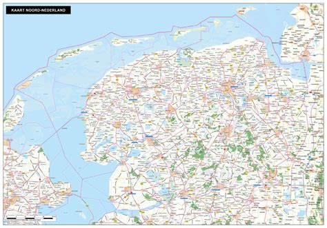 Kaart van Noord-Nederland met de locaties van Poiesz supermarkten, die de 