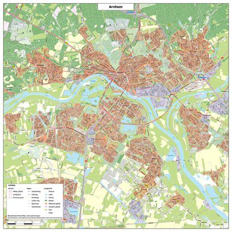 Map met veelvoorkomende gebieden in Arnhem voor ontstoppingsdiensten