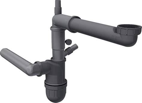 Diagram: condenswaterpomp met sifon en afvoerweg