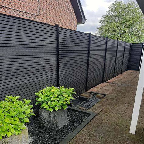 Voorbeeld: zwarte schutting met demidekk
