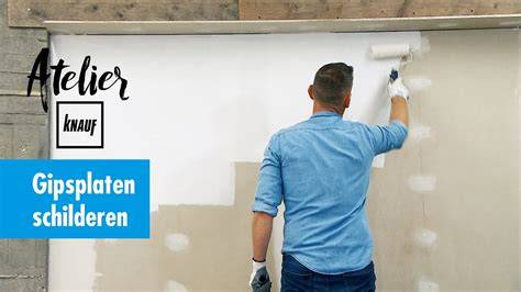 Foto: Faseoverzicht van voorstrijken en schilderen op gipsplaten