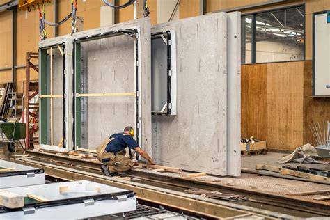 Prefab dakisolatie-elementen in een geconditioneerde fabriek