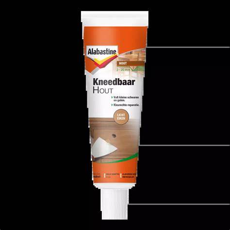 Infographic: stappenplan voor het gebruik van Alabastine Kneedbaar Hout