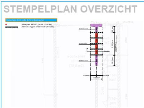Diagram: draagmuur, stempelplan en openingswerk