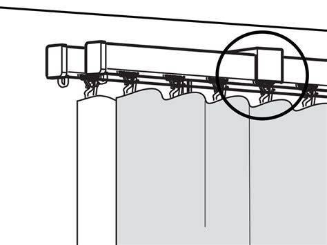 Diagram van optimale afstanden tussen gordijnrail en muur