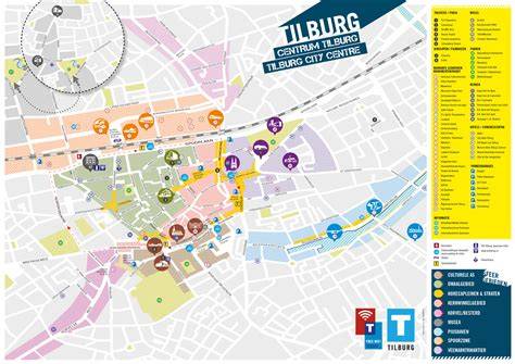 Plattegrond van Tilburg met verhuurpunten voor gereedschap