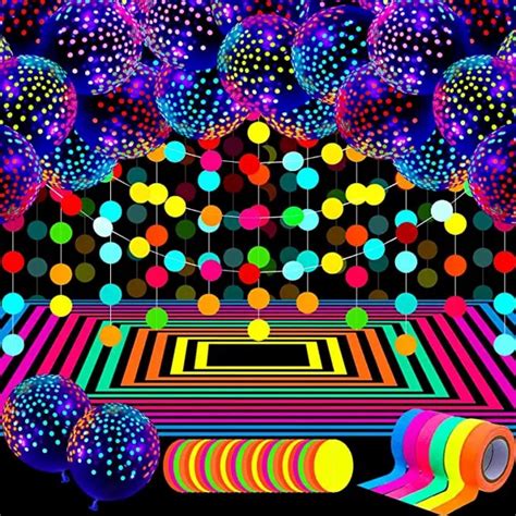 Neon party visuals met glow-in-the-dark elementen