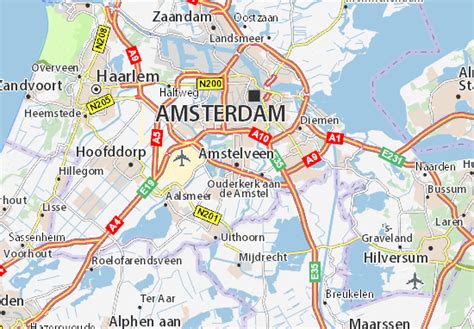 Kaart van Amstelveen met de locatie van Basic-Fit Amstelveen gemarkeerd