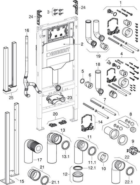 Diagram: Geberit Duofix telescopische hoogteaanpassing