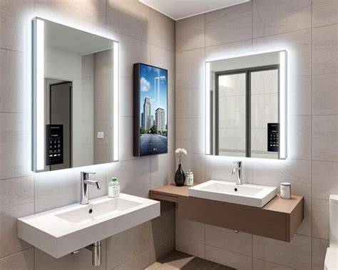 Illustratie: verbonden spiegels in een slimme badkamer
