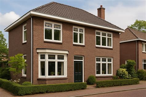 Foto van typische jaren ’30 woning met moderne kunststof kozijnen