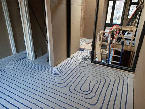 Schema: drie opties voor dekvloeren met vloerverwarming (normaal, lichtgewicht, droogbouw)