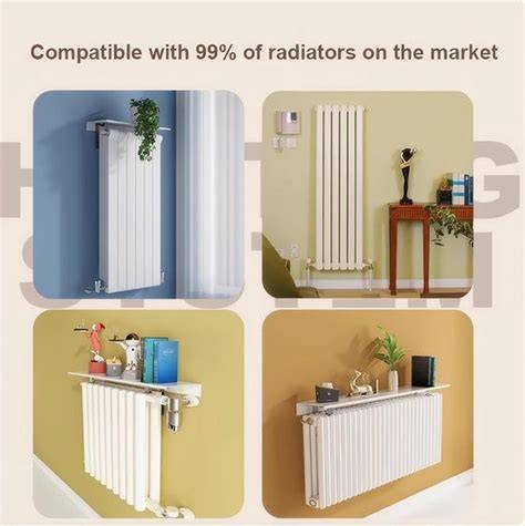 Illustratieve infographic: overzicht van radiatorplank zonder boren: klembeugels, magneten en klemprofielen