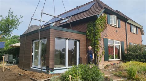 Prefab aanbouw visuals en planningsvoorbeeld