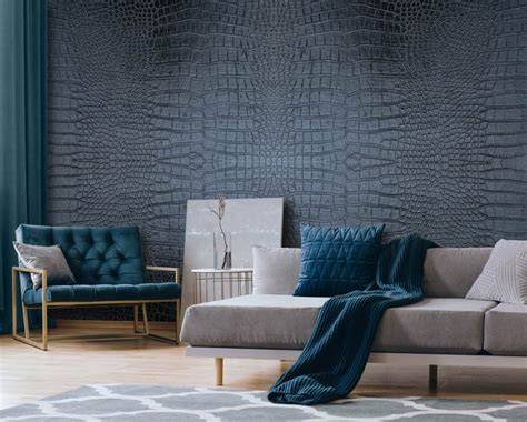 Afbeelding: Voorbeelden van krokodillen behang in verschillende kleuren