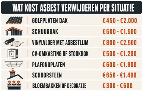 Infographic: overzicht kosten asbest verwijderen per m2 en per ruimte