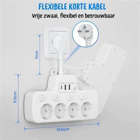 Diagram: Verbindingspad van wandcontactdoos tot splitter tot meerdere TV's