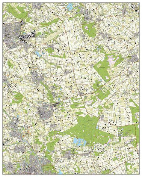 kaart- en historisch-veldbeeld Woodbrookers gebied en Bevelingsroutes