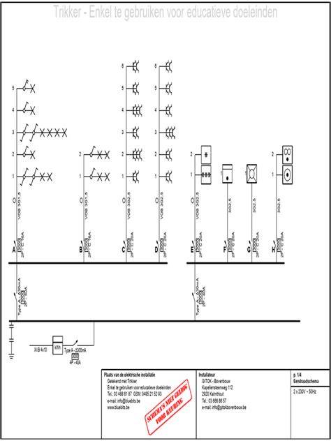 schematische tekening verdeelrail en aansluitingen
