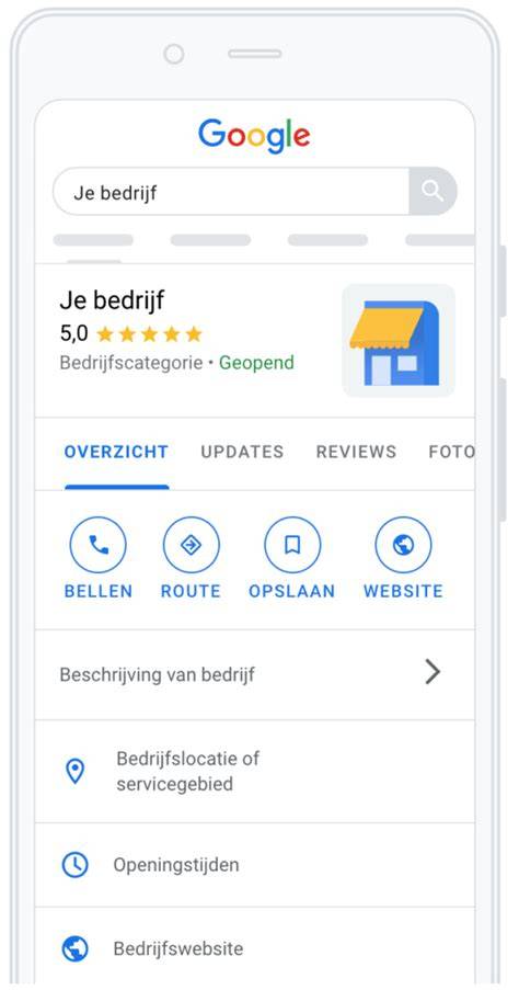 Google Mijn Bedrijf-functionaliteit