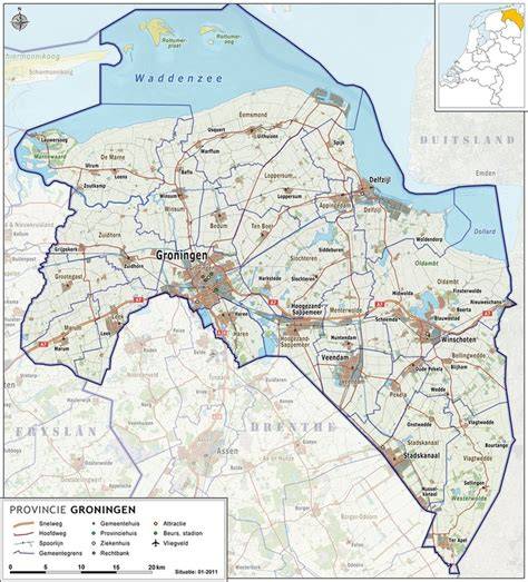 Kaart: regio Groningen met contactpunt voor vakman