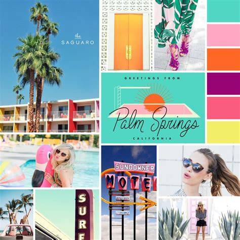 Moodboard voorbeeld: Palm Springs collectie gecombineerd met warme aardetinten