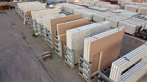 Foto van prefab betonwanden in de fabriek