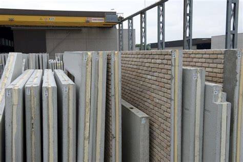 Diagram: productie- en montageproces prefab wandpanelen