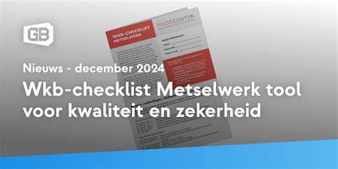 Checklist uitvoering metselwerk