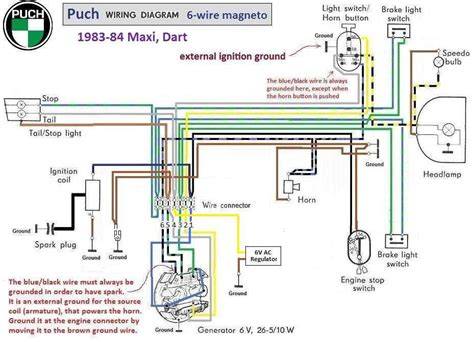Sample routing diagram voor Puch Maxi kabelboom